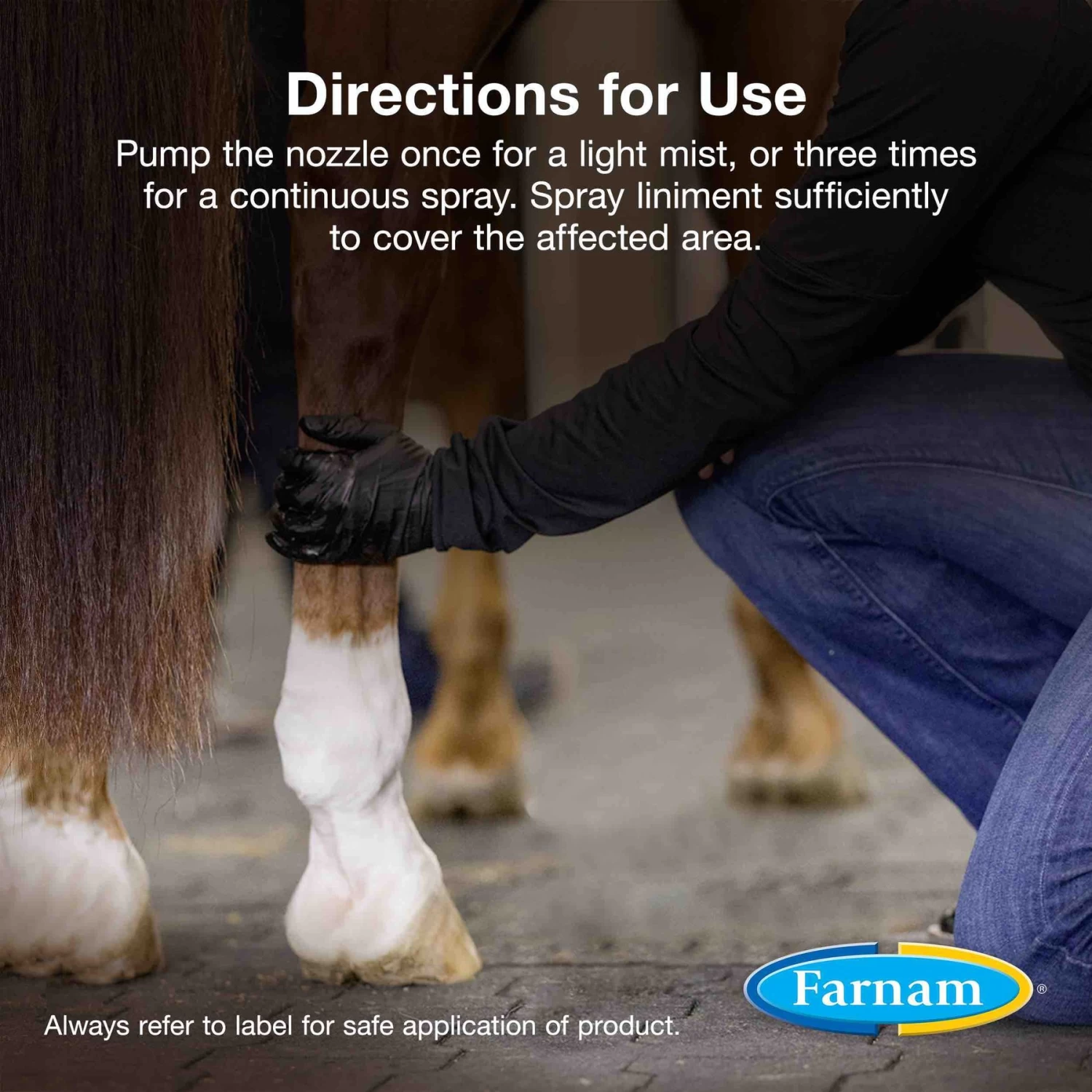 Farnam Vetrolin Sore Muscle & Joint Pain Relief Horse Liniment Spray - Image 4