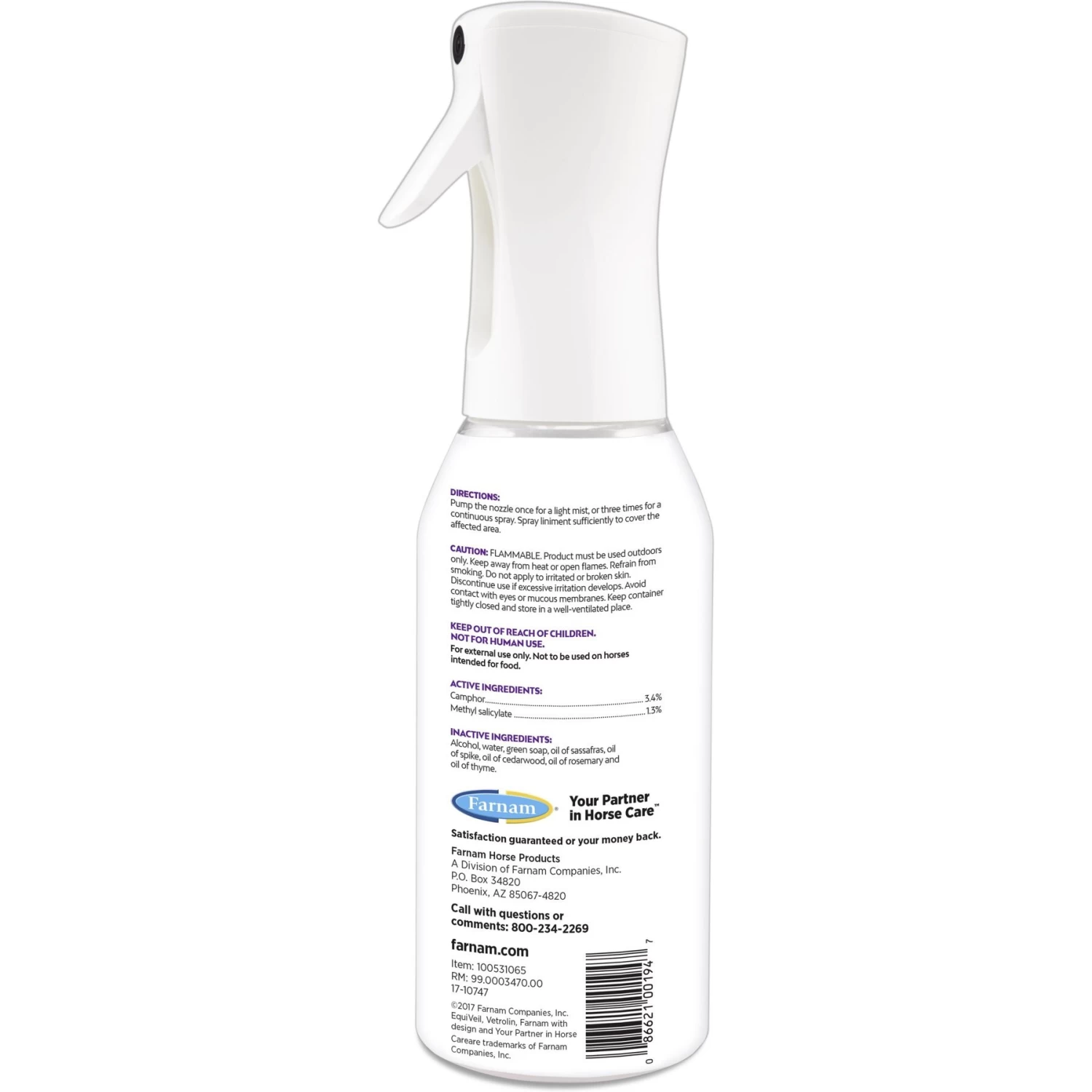 Farnam Vetrolin Sore Muscle & Joint Pain Relief Horse Liniment Spray - Image 9