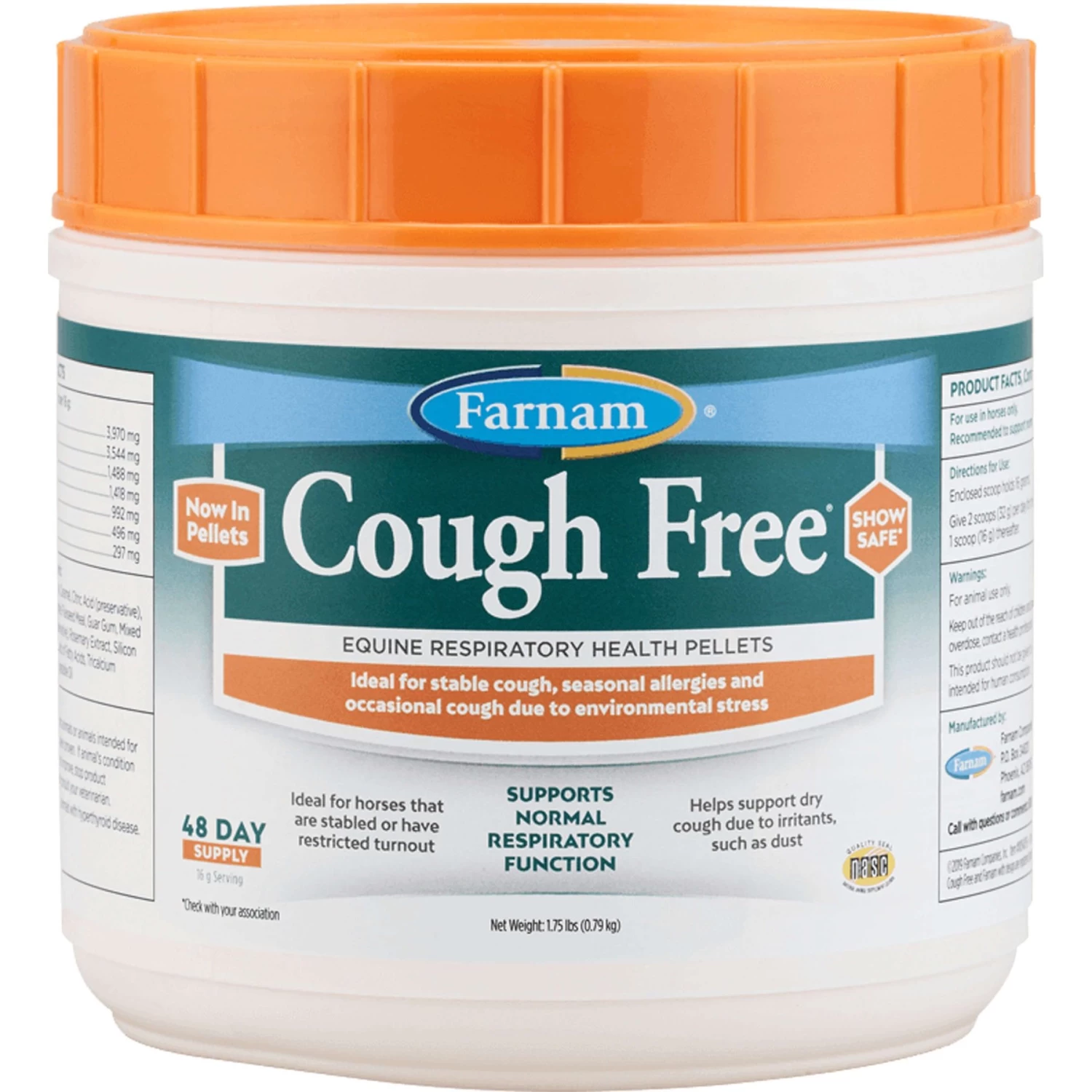 Farnam Cough Free Equine Respiratory Health Pellets Horse Supplement