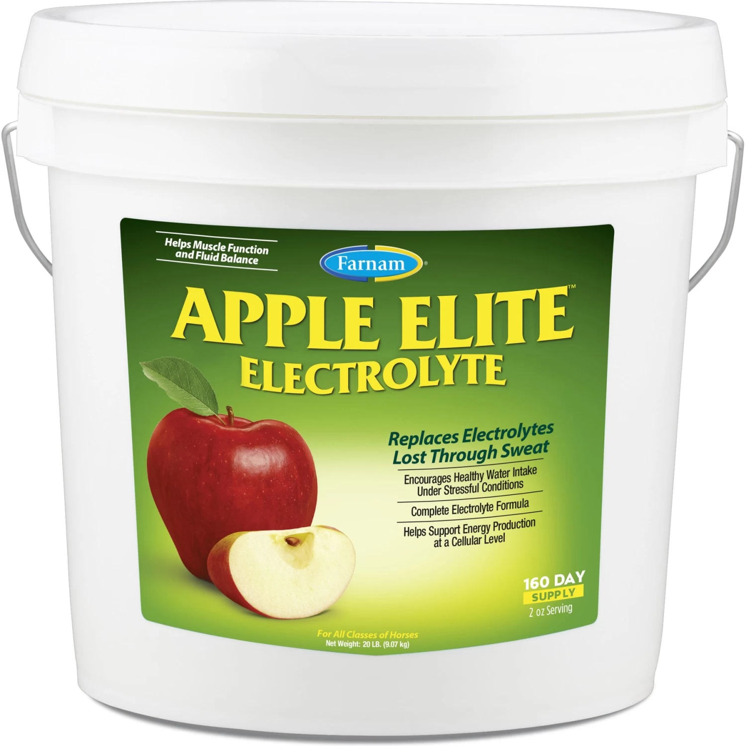 Farnam Apple Elite Electrolyte Granules Apple Flavor Horse Supplement, 20-lb Tub