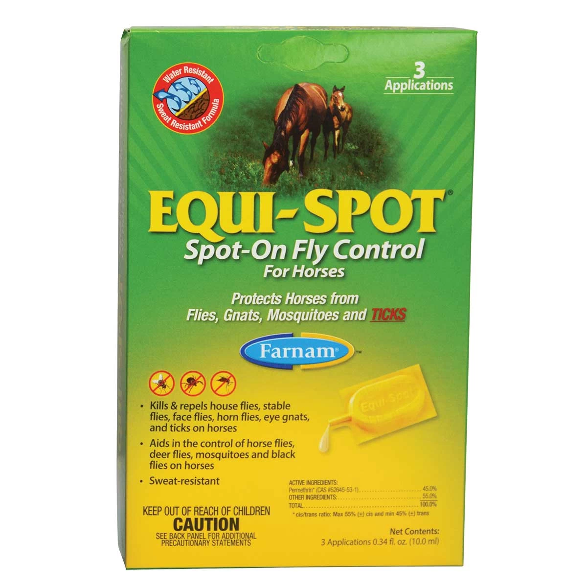 Farnam Equi-Spot Spot On Fly Protection 6-Week Supply - 3 Applications