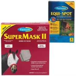 Farnam Equi-Spot Horse Spot-On Fly Control & Farnam SuperMask II Horse Fly Mask Classic Collection