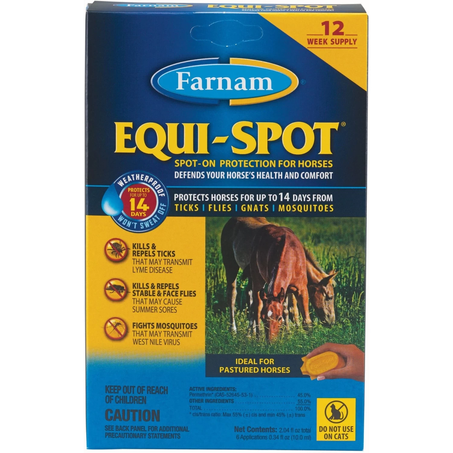 Farnam Equi-Spot Horse Spot-On Fly Control & Farnam SuperMask II Horse Fly Mask Classic Collection - Image 2