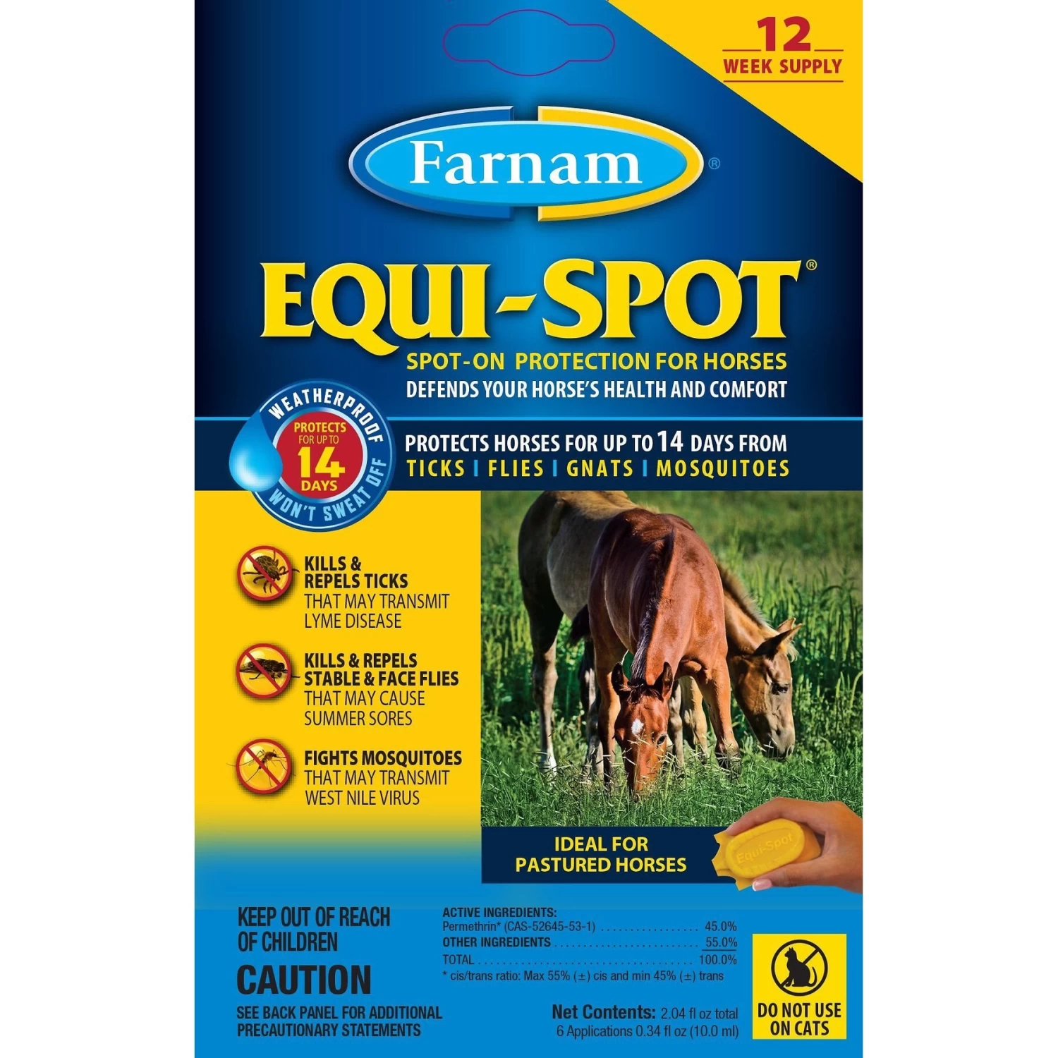 Farnam Equi-Spot Horse Spot-On Fly Control & Farnam SuperMask II Horse Fly Mask Classic Collection - Image 3